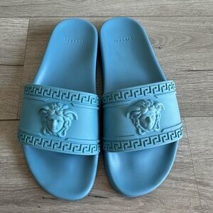 Versace Blue Slide Sandals